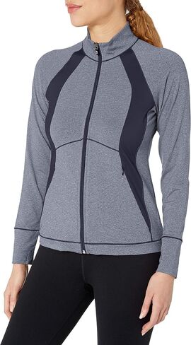 Cutter & Buck Women's Smooth Melange Stripe Shoreline Colorblock Full Zip Jacket in Saudi Arabia