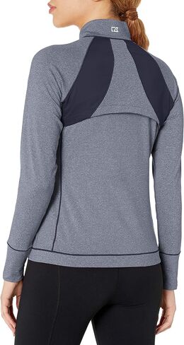Cutter & Buck Women's Smooth Melange Stripe Shoreline Colorblock Full Zip Jacket in Saudi Arabia
