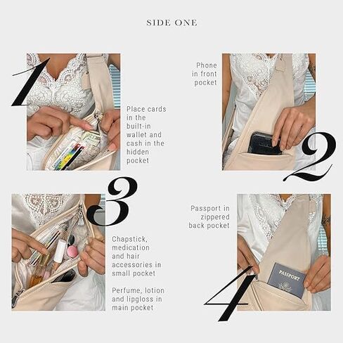 SASH Crossbody Bag - Genuine or Faux Leather Purse for Women - Travel Sling Bag with FRID-Protected Wallet in Saudi Arabia