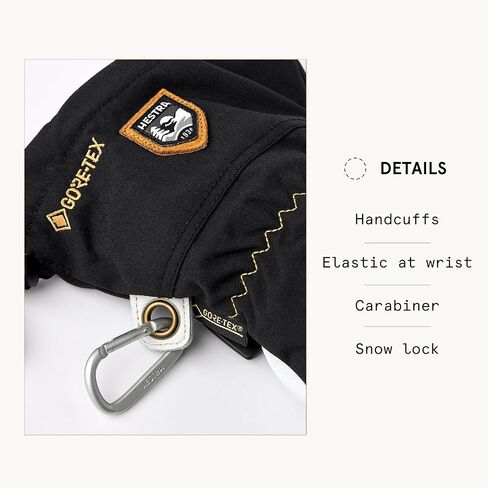 Hestra Army Leather GORE-TEX - قفاز ثلج مقاوم للماء بأساور طويلة بخمسة أصابع للتزلج والتزحلق على الجليد وتسلق الجبال in Saudi Arabia