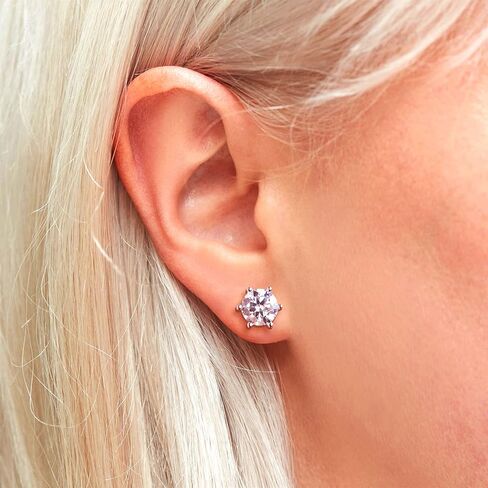 Moissanite Stud Earrings for Women Men, Nickel Free S925 Sterling Silver Hypoallergenic Earrings, 1ct - 2ct D Color VVS1 Clarity Brilliant Round Cut Lab Created Diamond Earring Set Promise Birthday Christmas Gift in Saudi Arabia