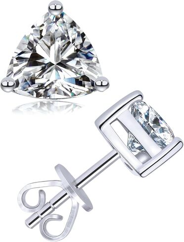 Moissanite Stud Earrings for Women Men, Nickel Free S925 Sterling Silver Hypoallergenic Earrings, 1ct - 2ct D Color VVS1 Clarity Brilliant Round Cut Lab Created Diamond Earring Set Promise Birthday Christmas Gift in Saudi Arabia