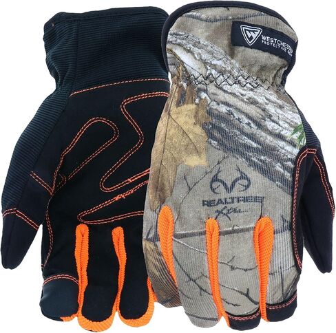 West Chester High Dexterity Slip-On Winter Gloves, Camouflage, Thinsulate Lining, Abrasion Resistant, Men's, Black/Camo, Large, (RE96555-L) in Saudi Arabia