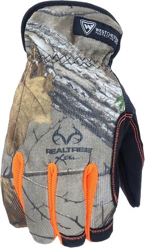 West Chester High Dexterity Slip-On Winter Gloves, Camouflage, Thinsulate Lining, Abrasion Resistant, Men's, Black/Camo, Large, (RE96555-L) in Saudi Arabia