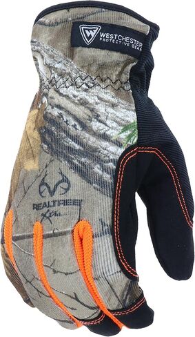 West Chester High Dexterity Slip-On Winter Gloves, Camouflage, Thinsulate Lining, Abrasion Resistant, Men's, Black/Camo, Large, (RE96555-L) in Saudi Arabia