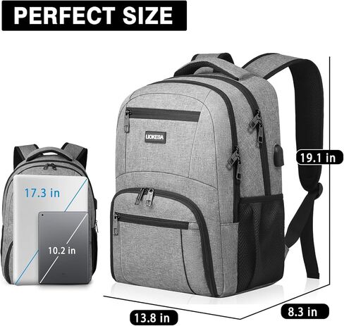 Backpack for Men Women, School Backpacks for Teen Boys Girls, Water Resistant Laptop Backpack with USB Charger, 15.6 Inch Black College Bookbag in Kuwait