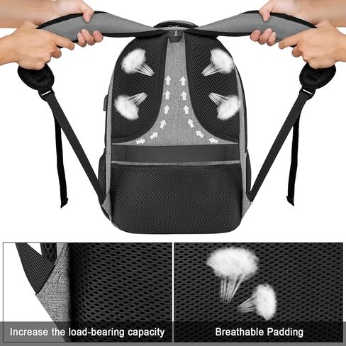 Backpack for Men Women, School Backpacks for Teen Boys Girls, Water Resistant Laptop Backpack with USB Charger, 15.6 Inch Black College Bookbag in Kuwait