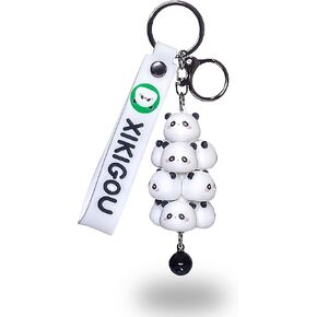 2 Pcs Cute Keychains for Women & kids Kawaii Backpack keychain accessories Black and White Panda & pink Pig Themed