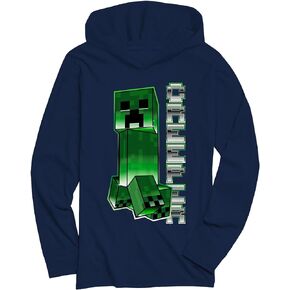 Minecraft Big Boys' Creeper Long Sleeve Hooded T-Shirt