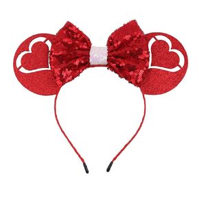 Mouse Ears Headbands-Shiny Bows Hairbands Dark Queen Party Cosplay Decoration Costume Headwear Hair Accessories for Women Girls (Dark Queen)