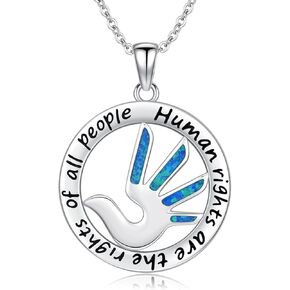 Peace Sign Necklace 925 Sterling Silver Peace Sign Necklace/Human Rights Sign Hippie Peace Symbol Necklace Peace Sign Jewelry Graduate Gifts for Women