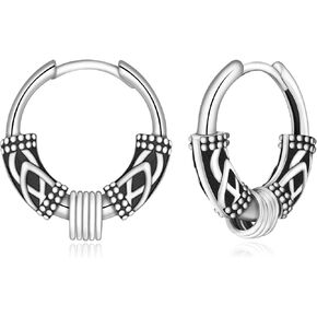 Celtic Sword Earrings for Men 925 Sterling Silver Norse Viking Hoop Earrings Viking Jewelry Gifts for Women Mens