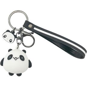 Panda Keychain Silicone Cute PVC Funny for Women Men Car Bags Doll Pendant Keyrings