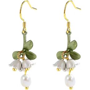 Simple Crystal Pearl Windmill Drop Earring Classic Sparkly Rhinestone Pearl Dangle Earrings Fashion Jewelry Gift for Women