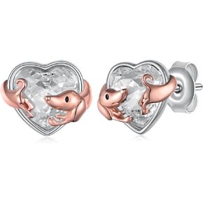 Dachshund/Corgi Earrings 925 Sterling Silver Dog Earrings Puppy Dog Jewelry Gifts for Women Dog Lovers