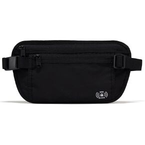 Pander Unisex RFID Anti Theft Waist Pouch Money Belt for Travel, Blocking Hidden Wallet Belt Bag for Women, Protects Your Valuables and Data. (Black)