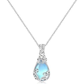Larimar/Moonstone/Black Onyx/Moss Agate Necklace Jewelry Gifs for Women