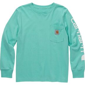 Carhartt Girls' LogoSleeve Long-Sleeve Pocket T-Shirt