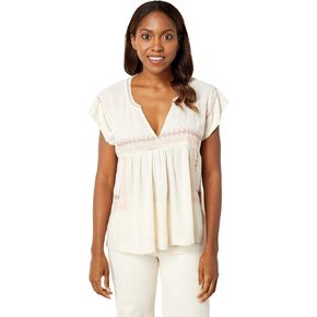 بلوزة نسائية مطرزة هندسيًا من Lucky Brand