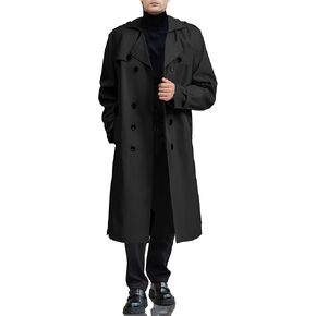 Botten Men's Trench Coat - Long Jacket Overcoat-Oversized Casual Windbreaker