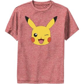 Pokemon Pikachu Big Face Boys Short Sleeve Tee Shirt
