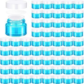 Domensi 60 Pcs 1oz Glass Jars with Lids Bulk Salve Tins Small Glass Candle Jars Cosmetic Jars for Travel with Inner Liners Containers for Lotions Sample Cream(Amber, Black Lid)