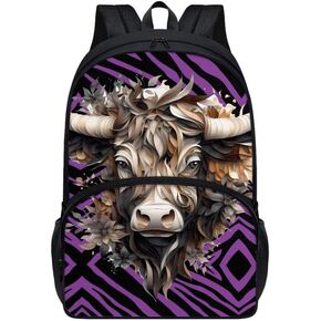 Cartoon Owl Backpack for Kids Back to School, Watercolor Owls Mandala Bookbag Elementary Teens School Bags, Zoo Animal Double Zipper Rucksack for Teenagers