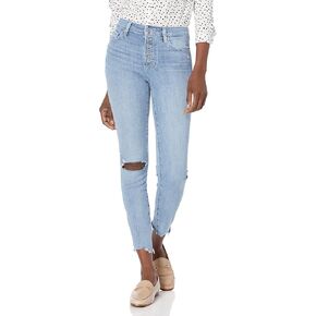 PAIGE Women's Hoxton Ankle Expossed Button Fly High Rise Skinny Leg in Paolina Destructed with Rugged Hem