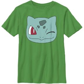 Pokemon Kids Bulbasaur Face Boys Short Sleeve Tee Shirt
