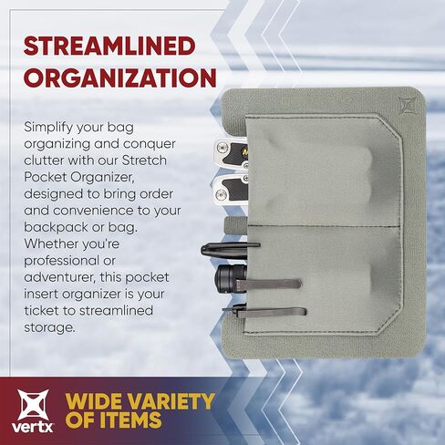 Vertx Stretch Pocket Organizer Insert Attachment for Backpack, Bag Organization, Large in Kuwait