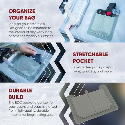 Vertx Stretch Pocket Organizer Insert Attachment for Backpack, Bag Organization, Large in Kuwait