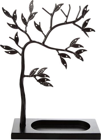 منظم مجوهرات ليل جيفت، شجرة مجوهرات، منظم مجوهرات لتعليق القلائد والأساور والأقراط - حامل مجوهرات معدني، حامل قلادة، تخزين المجوهرات للنساء (شجرة سوداء) in Kuwait