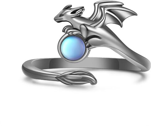925 Sterling Silver Dragon Ring for Women Men Vintage Animal Dragon jewlery Adjustable Black Dragon Open Thumb Rings Gothic Rings Gifts for Boy in Kuwait