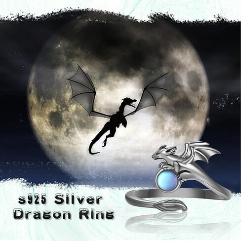925 Sterling Silver Dragon Ring for Women Men Vintage Animal Dragon jewlery Adjustable Black Dragon Open Thumb Rings Gothic Rings Gifts for Boy in Kuwait