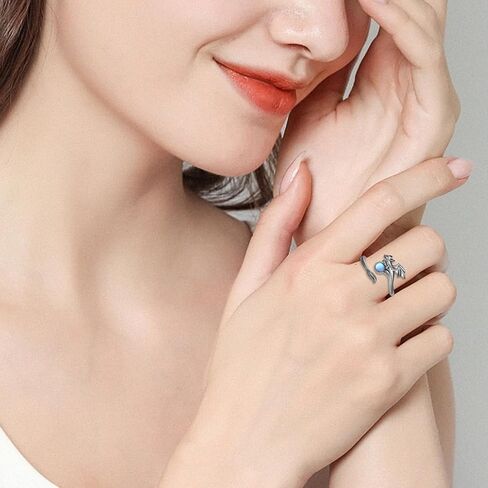 925 Sterling Silver Dragon Ring for Women Men Vintage Animal Dragon jewlery Adjustable Black Dragon Open Thumb Rings Gothic Rings Gifts for Boy in Kuwait