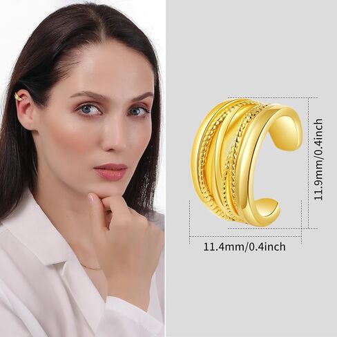 ToHeart Glod مشبك على الأقراط للنساء حلق الغضروف للفتيات أقراط الكفة 14K مطلية بالذهب خفيفة الوزن لا تسبب الحساسية مجوهرات أطواق مكتنزة للهدايا in Kuwait