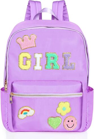حقيبة ظهر مدرسية من Sweet lion للفتيات حقيبة ظهر Preppy حقيبة ظهر من النايلون حقيبة ظهر من النايلون للمدرسة المتوسطة والسفر والعمل (وردي) in Kuwait