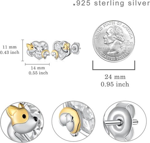 Dachshund/Corgi Earrings 925 Sterling Silver Dog Earrings Puppy Dog Jewelry Gifts for Women Dog Lovers in Kuwait