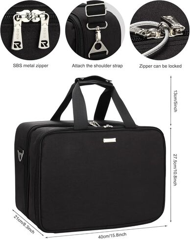 حقيبة تصفيف الشعر، حقيبة مكياج كبيرة لمصفف الشعر، حقيبة مكياج احترافية، صندوق منظم لتخزين أدوات الشعر، حقيبة حمل لحقيبة سفر الحلاق، طبقة ألومنيوم عازلة للحرارة لمعدات الشعر in Kuwait