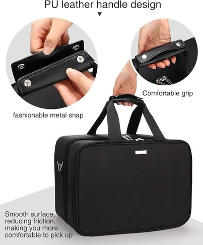 حقيبة تصفيف الشعر، حقيبة مكياج كبيرة لمصفف الشعر، حقيبة مكياج احترافية، صندوق منظم لتخزين أدوات الشعر، حقيبة حمل لحقيبة سفر الحلاق، طبقة ألومنيوم عازلة للحرارة لمعدات الشعر in Kuwait