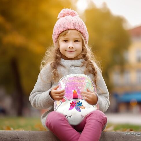 حقيبة ظهر صغيرة من PinkSheep للأطفال البنات، حقائب ظهر للأطفال الصغار، لطيفة وخفيفة الوزن لمرحلة ما قبل المدرسة لرياض الأطفال من سن 3 إلى 10 سنوات (قوس قزح) in Kuwait