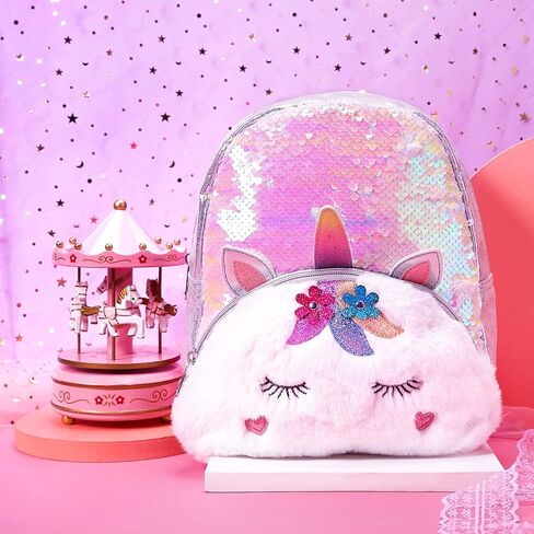 حقيبة ظهر صغيرة من PinkSheep للأطفال البنات، حقائب ظهر للأطفال الصغار، لطيفة وخفيفة الوزن لمرحلة ما قبل المدرسة لرياض الأطفال من سن 3 إلى 10 سنوات (قوس قزح) in Kuwait