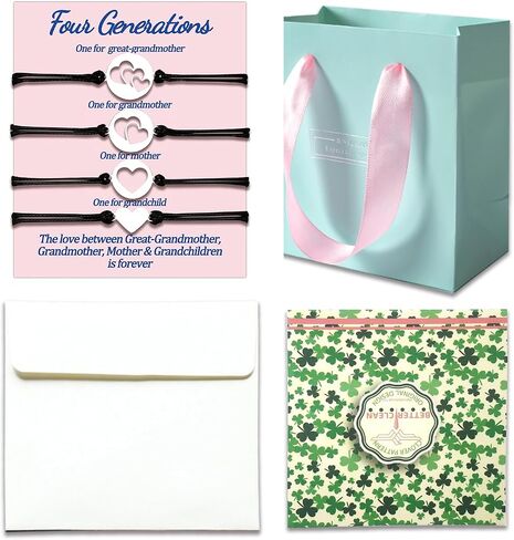 Great Grandma Gifts Nana Mom Granddaughter Daughter Gift Matching Bracelets 3 Gnerations 4 Generations Mothers Day Gifts Grandmother Mother Mommy and Me Love Heart Adjustable Simple Jewelry in Kuwait