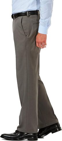 بنطال كاجوال رجالي من HAGGAR Cool 18 Pro بمقاس كلاسيكي ومسطح من الأمام، بمقاسات عادية وكبيرة وطويلة in Kuwait