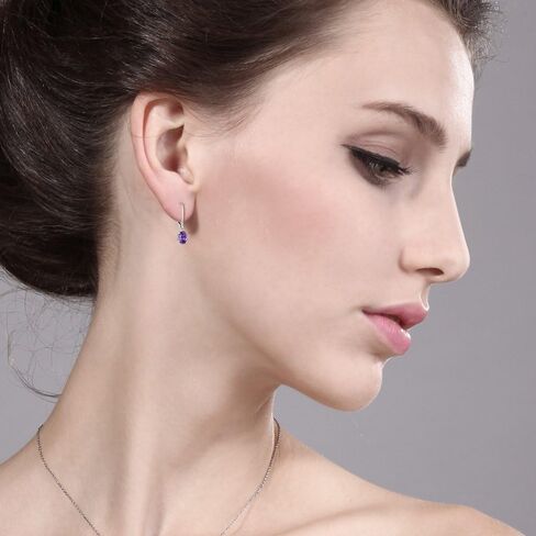 جوهرة ستون كينغ 925 فضة 7X5 مللي متر البيضاوي الأحجار الكريمة جوهرة قطرة استرخى Leverback أقراط للنساء in Saudi Arabia