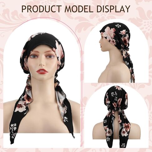 4 Pieces Chemo Headwear for Women Cancer Hats Pre Tied Chemo Caps Soft Cotton Elastic Head Scarf for Cancer Patients in Saudi Arabia