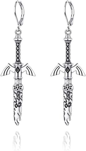Gothic Earrings for Women Black Rose Flower/Bat/Skeleton Hand/Black Cross/Snake/Raven/Tulip Leverback Christmas Halloween Earrings for Women in Saudi Arabia