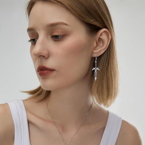 Gothic Earrings for Women Black Rose Flower/Bat/Skeleton Hand/Black Cross/Snake/Raven/Tulip Leverback Christmas Halloween Earrings for Women in Saudi Arabia