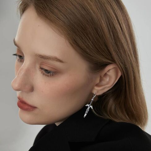 Gothic Earrings for Women Black Rose Flower/Bat/Skeleton Hand/Black Cross/Snake/Raven/Tulip Leverback Christmas Halloween Earrings for Women in Saudi Arabia