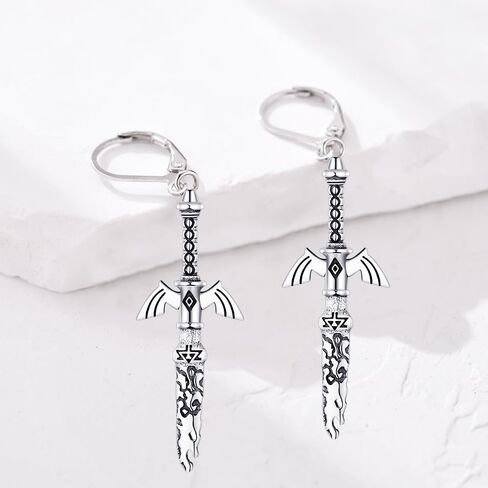 Gothic Earrings for Women Black Rose Flower/Bat/Skeleton Hand/Black Cross/Snake/Raven/Tulip Leverback Christmas Halloween Earrings for Women in Saudi Arabia